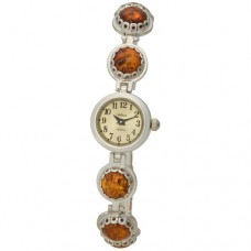 Женские серебряные часы "Весна" 44107.205 янтарь